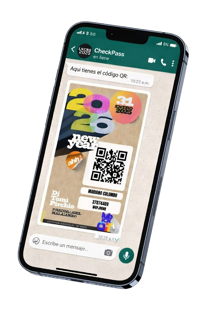 WhatsApp con código QR de Checkpass